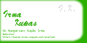 irma kupas business card